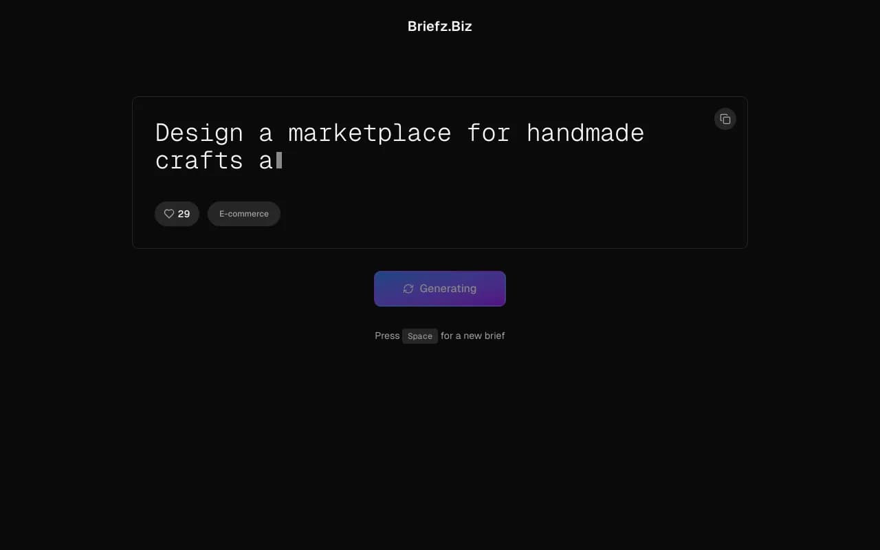 Screenshot of Briefz