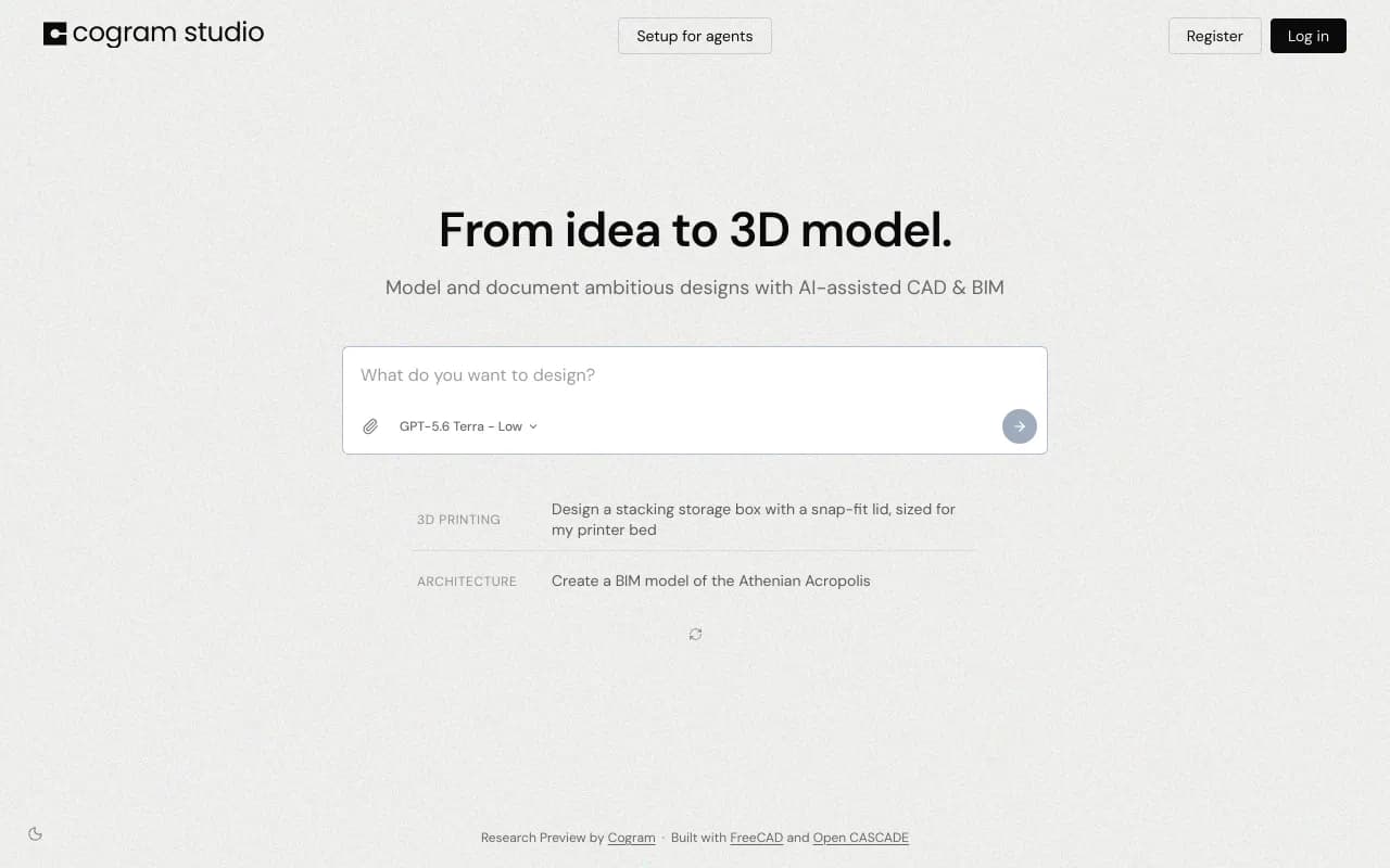 Screenshot of Cogram Studio