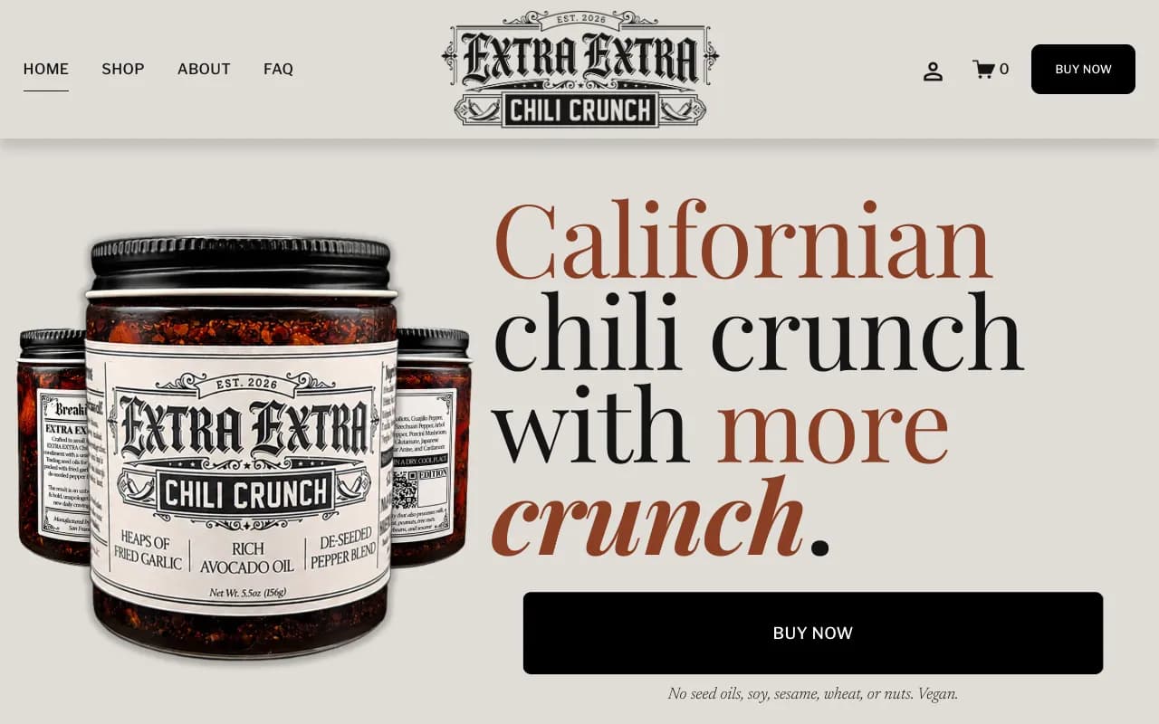 Screenshot of EXTRA EXTRA Chili Crunch
