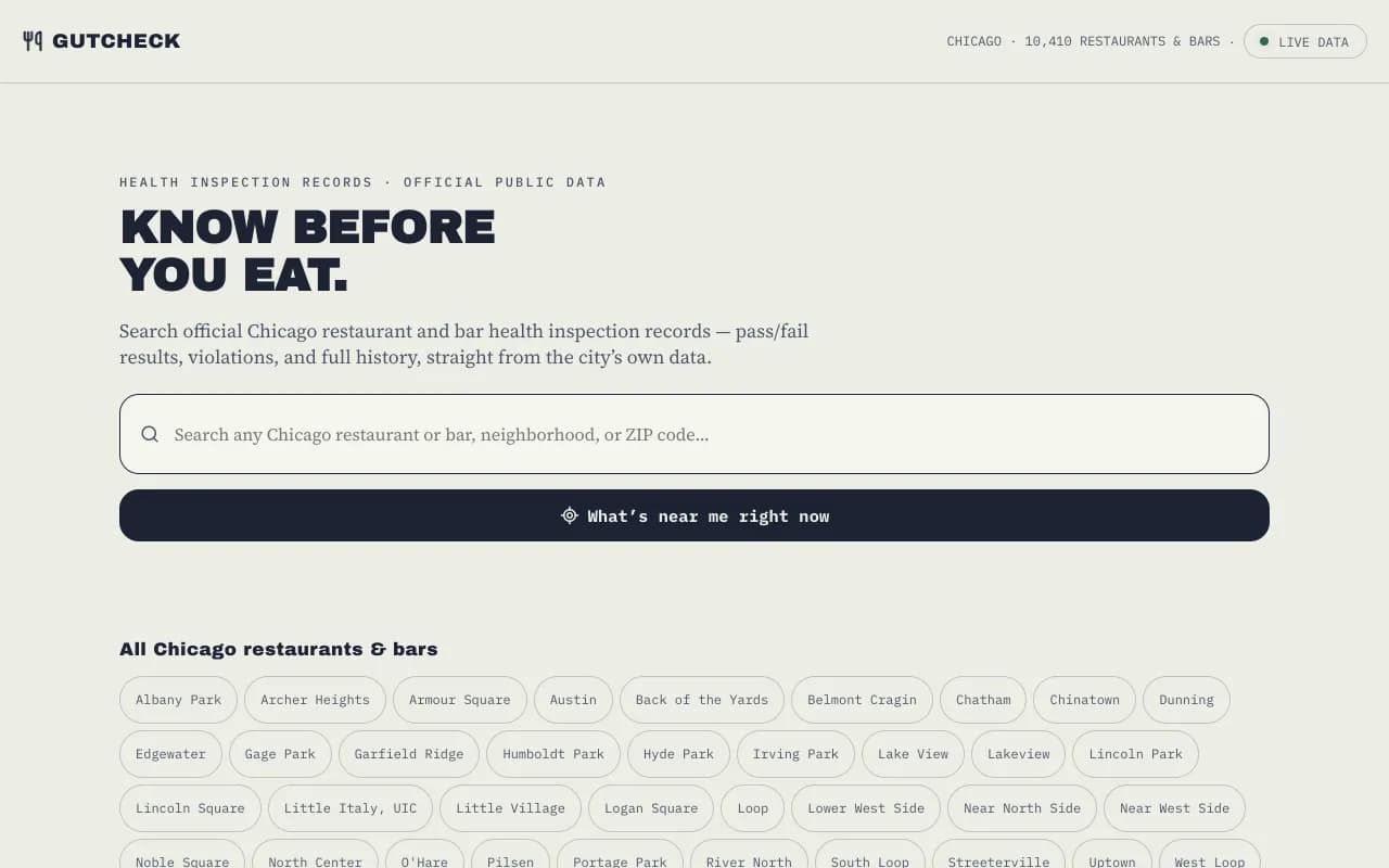 Screenshot of GUTCHECK