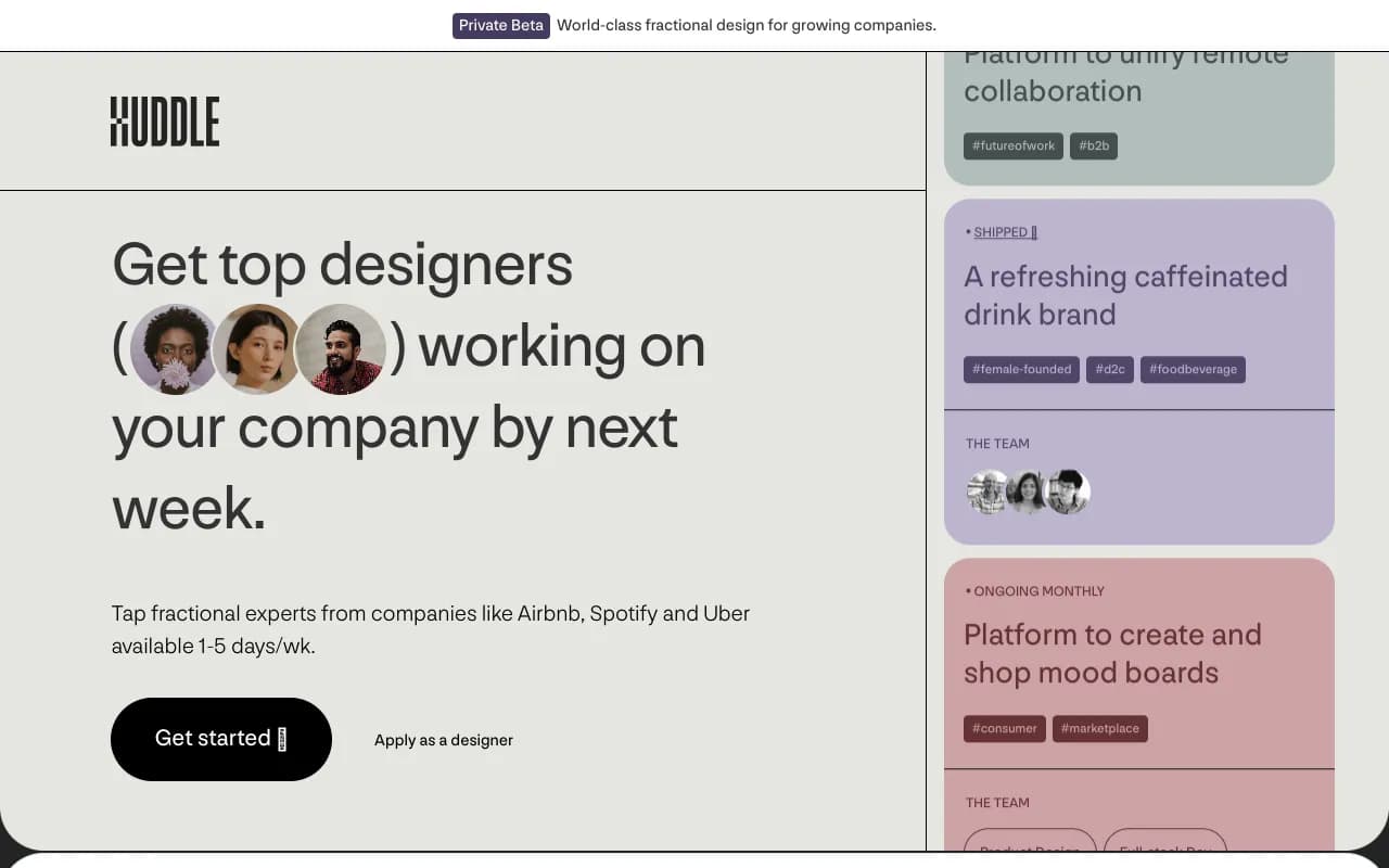 Screenshot of Huddle