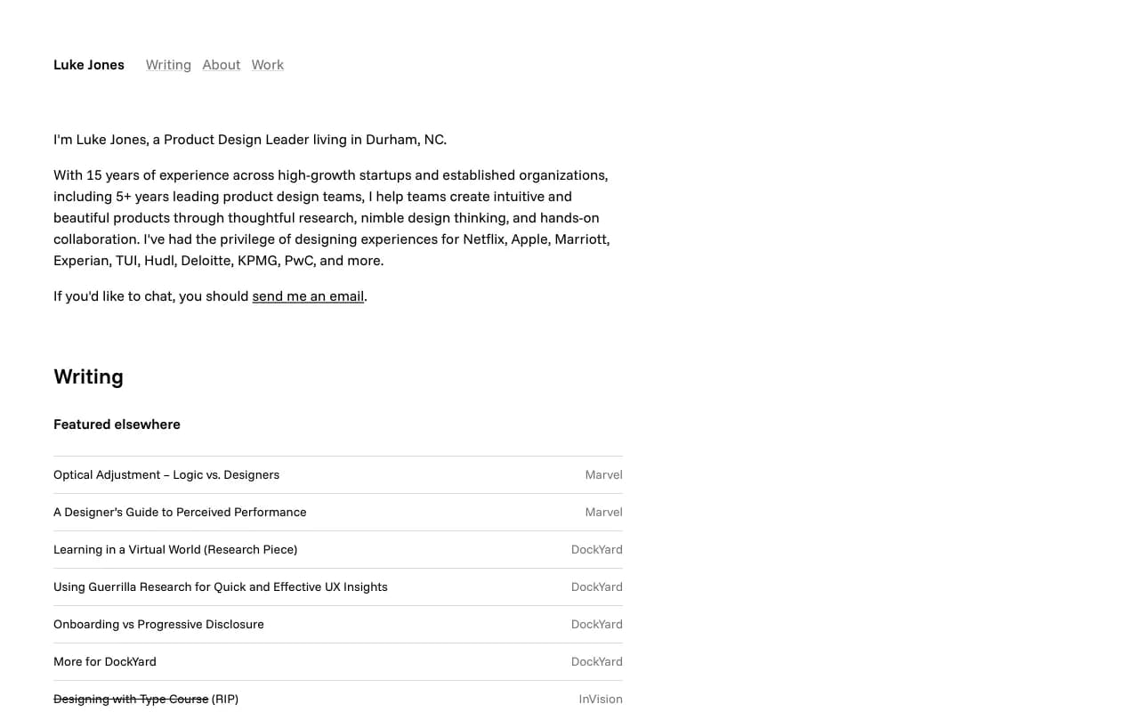 Screenshot of Luke Jones