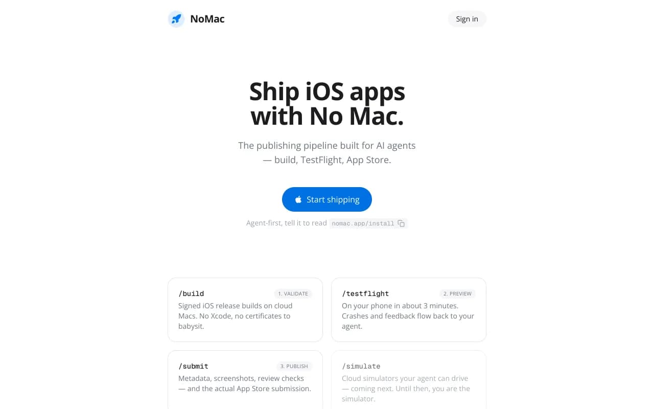 Screenshot of NoMac