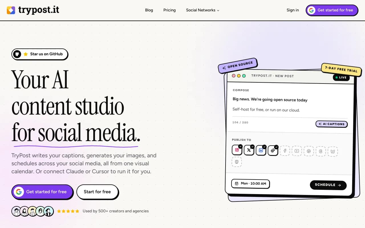 Screenshot of TryPost