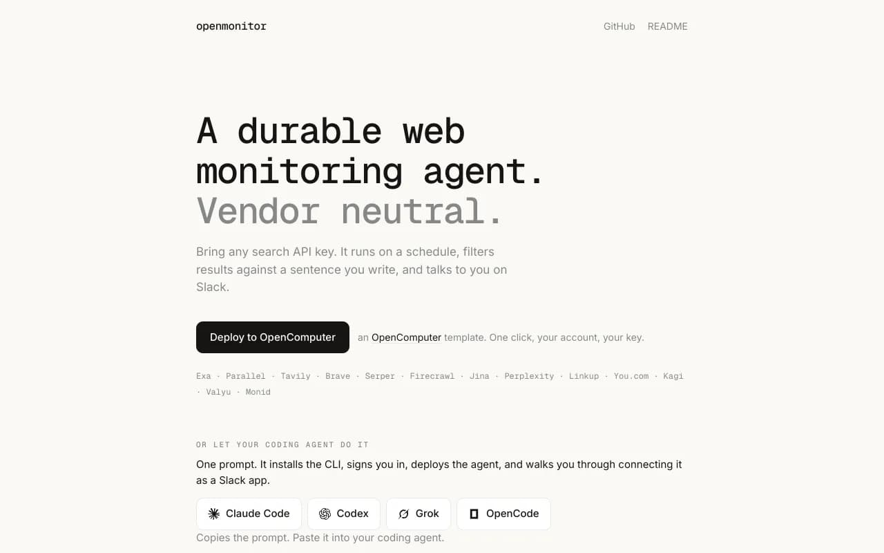 Screenshot of OpenMonitor