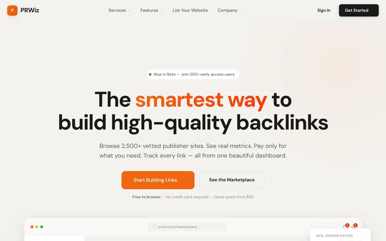 Screenshot of PRWiz