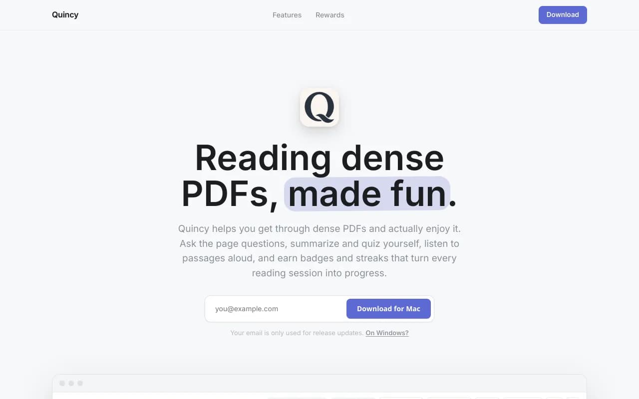 Screenshot of Quincy