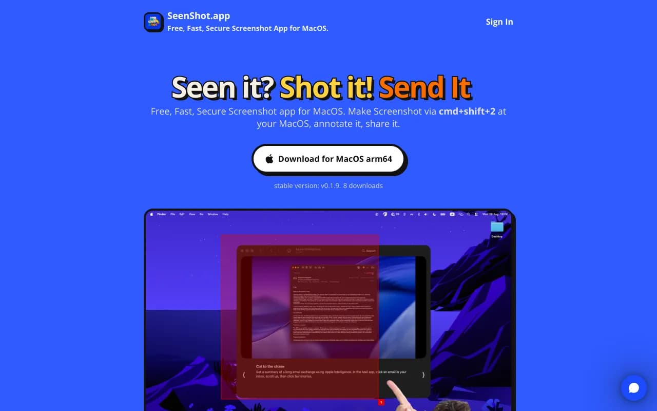 Screenshot of SeenShot