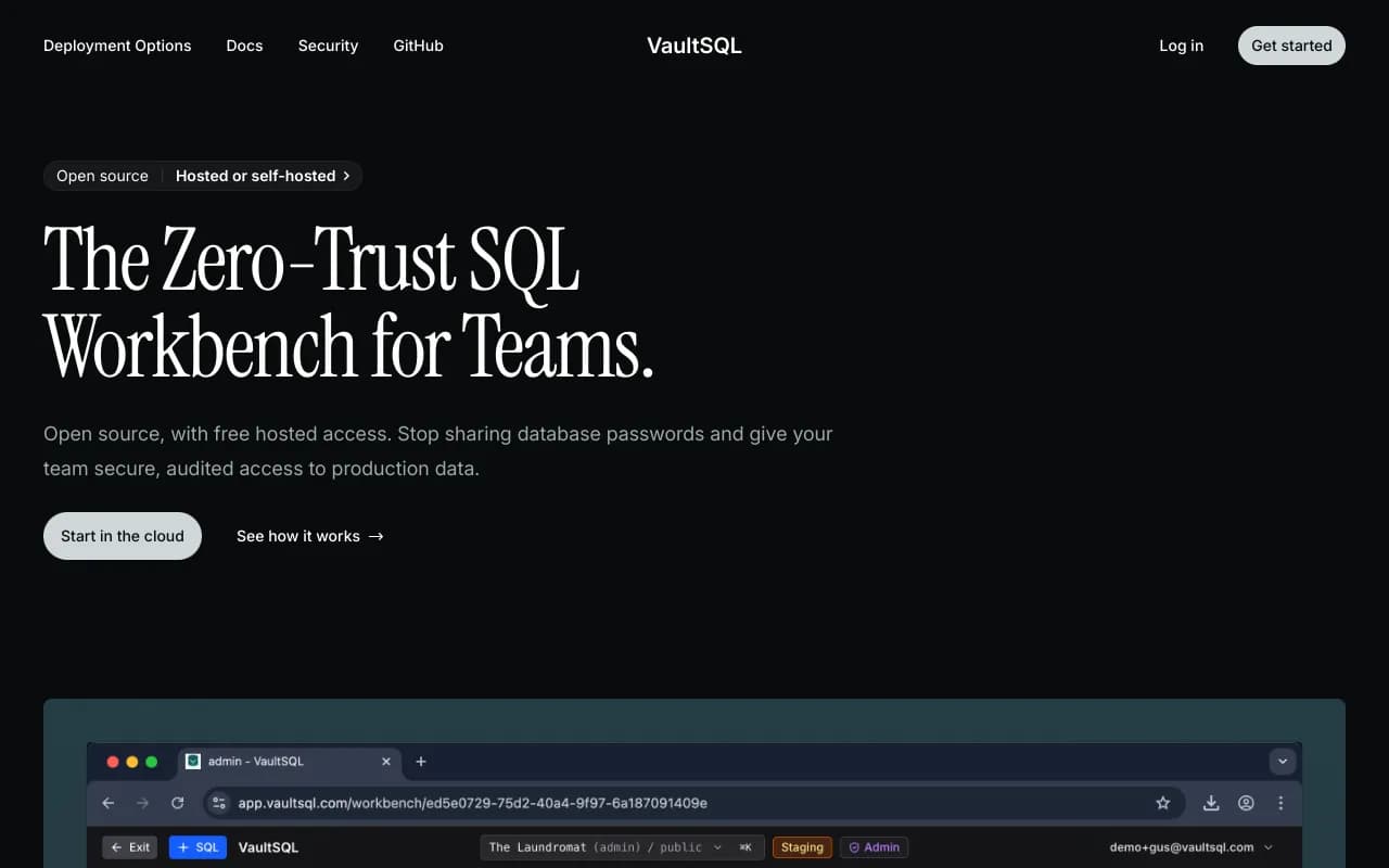 Screenshot of VaultSQL