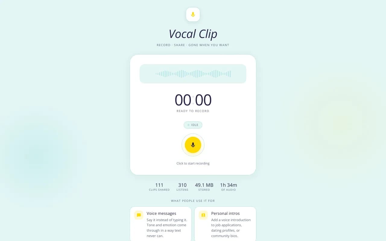 Screenshot of Vocal Clip