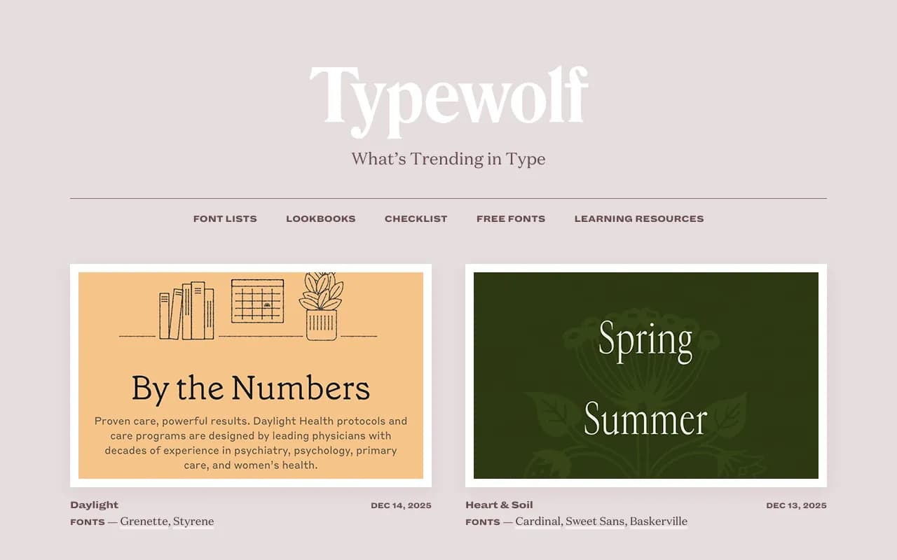 Screenshot of Typewolf